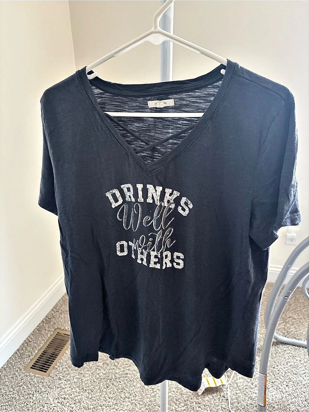 Maurices Drinks Well With Others Graphic Tee Blue